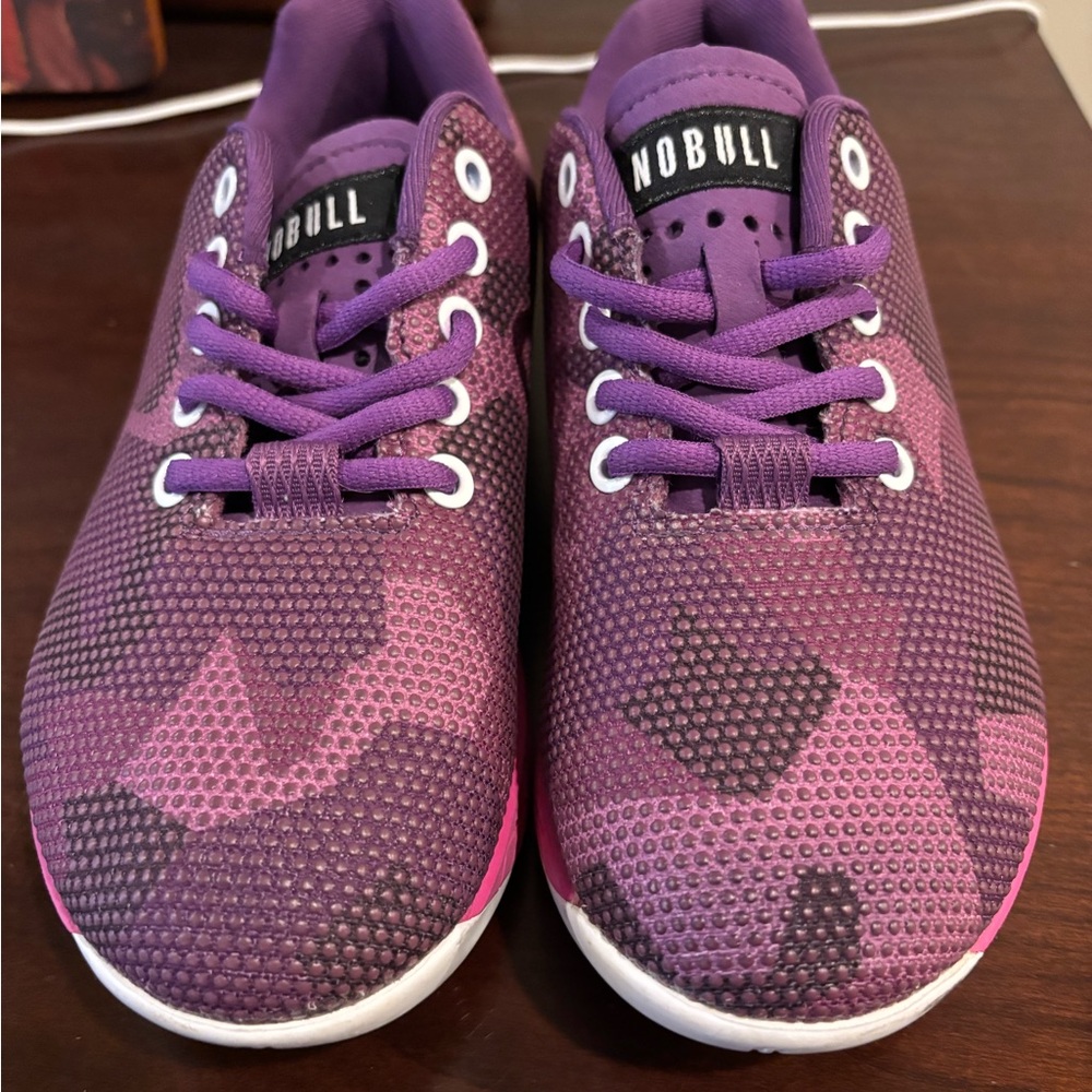 NOBULL Purple Athletic Shoes with Mesh Pattern and White Sole